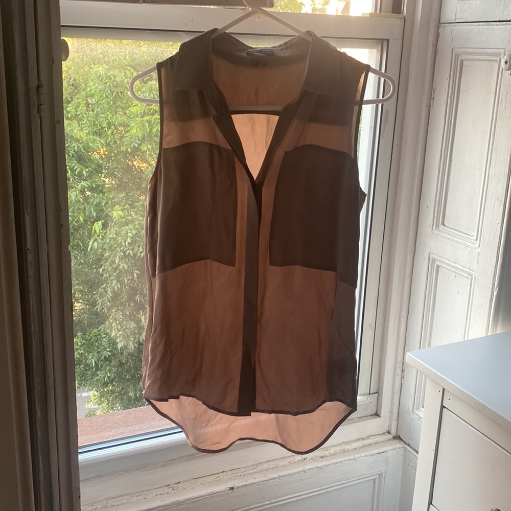 Theory Sleeveless button down silk blouse